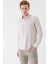Bej Uzun Kollu Çizgili Biritli Yaka Pamuklu Likralı Casual Slim Fit Dar Kesim Gömlek 1004240233 1