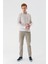 Bej Uzun Kollu Çizgili Biritli Yaka Pamuklu Likralı Casual Slim Fit Dar Kesim Gömlek 1004240233 5