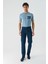 Indigo Mavi Gabardin Pamuklu 5 Cepli Slim Fit Dar Kesim Casual Denim Pantolon 1023240155 3