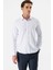 Beyaz Uzun Kollu Baskılı Bez Ayağı Sert Yaka Cepsiz Pamuklu Slim Fit Dar Kesim Gömlek 1004235169 3