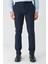 Lacivert Armürlü Pamuklu Yan Cepli Slim Fit Dar Kesim Casual Pantolon 1003240156 3