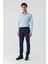 Lacivert Armürlü Pamuklu Yan Cepli Slim Fit Dar Kesim Casual Pantolon 1003240156 5