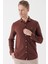 Kiremit Uzun Kollu Çizgili Örme Cepsiz Casual Slim Fit Dar Kesim Gömlek 1004235114 2