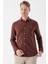 Kiremit Uzun Kollu Çizgili Örme Cepsiz Casual Slim Fit Dar Kesim Gömlek 1004235114 3