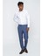 Koyu Mavi Armürlü Comfort Fit Rahat Kesim Klasik Pantolon 1003225155 2