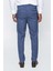 Koyu Mavi Armürlü Comfort Fit Rahat Kesim Klasik Pantolon 1003225155 5