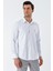 Beyaz Uzun Kollu Desenli Armürlü Sert Yaka Cepsiz Pamuklu Klasik Slim Fit Gömlek 1004230203 2