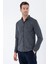 Gri Uzun Kollu Desenli Örme Cepsiz Likralı Casual Slim Fit Dar Kesim Gömlek 1004235115 3