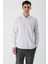 Ekru Uzun Kollu Baskılı Bez Ayağı Düğmeli Yaka Cepsiz Pamuklu Slim Fit Gömlek 1004235170 2
