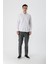 Ekru Uzun Kollu Baskılı Bez Ayağı Düğmeli Yaka Cepsiz Pamuklu Slim Fit Gömlek 1004235170 4