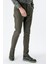 Koyu Haki Pamuklu Yandan Cepli Casual Slim Fit Chino Pantolon 1003235120 4