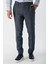 Koyu Lacivert Desenli Pamuklu Likralı Yan Cepli Slim Fit Dar Kesim Klasik Pantolon 1003240153 1
