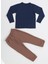 Kahve Yazılı Dino Jogger Pantolon + Tshirt Takım 4