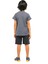 Wild Dino Gri Denim Şort + T-Shirt Takım 2