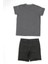 Wild Dino Gri Denim Şort + T-Shirt Takım 4