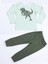 Yeşil Yazılı Dino Jogger +T-Shirt Takım 3
