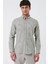 Koyu Haki Kısalabilir Kollu Desenli Jakarlıcepsiz %100 Pamuk Casual Slim Fit Gömlek 1004230182 1