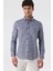 Koyu Lacivert Kısalabilir Kollu Desenli Jakarlıcepsiz %100 Pamuk Casual Slim Fit Gömlek 1004230181 1