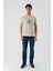 Bej Baskılı Bez Ayağı Bisiklet Yaka %100 Pamuk Casual Slim Fit Dar Kesim T-Shirt 1011240168 4