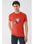 Tarçın Baskılı Bez Ayağı Bisiklet Yaka %100 Pamuk Casual Slim Fit Dar Kesim T-Shirt 1011240168 1