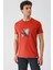 Tarçın Baskılı Bez Ayağı Bisiklet Yaka %100 Pamuk Casual Slim Fit Dar Kesim T-Shirt 1011240168 3
