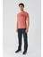 Kiremit Baskılı Bez Ayağı Bisiklet Yaka Cepli %100 Pamuk Slim Fit Dar Kesim T-Shirt 1011240180 5