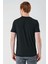 Siyah Baskılı Bez Ayağı Bisiklet Yaka %100 Pamuk Casual Slim Fit Dar Kesim T-Shirt 1011240165 2