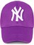 EKE TEKSTİL Unisex 2'li Set Pembe ve Mor Renk Ny New York Beyzbol Şapka 3