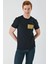 Siyah Baskılı Bez Ayağı Bisiklet Yaka Cepli %100 Pamuk Slim Fit Dar Kesim T-Shirt 1011240180 2