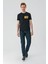 Siyah Baskılı Bez Ayağı Bisiklet Yaka Cepli %100 Pamuk Slim Fit Dar Kesim T-Shirt 1011240180 4