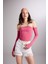 Kolları Ayrı Straplez Smooth Bluz Pembe 4