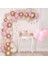 Balon Zinciri - Gold Beyaz Pembe 95 Adet 1