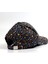 Yazlık Çiçek Esinti Desenli Siyah Pamuklu Poplin Kumaş Ayarlanabilir Standart Beden Suya Dayanıklı Şapka 2