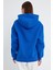 Saks Mavi Hoodie, Oversize Hoodie, Kadın Hoodie, Kanguru Cepli Kapüşonlu 3