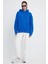 Saks Mavi Hoodie, Oversize Hoodie, Kadın Hoodie, Kanguru Cepli Kapüşonlu 5