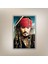 Metal Çerçeveli Temperli Cam Tablo Captain Jack Sparrow 2