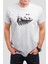 Bisiklet Baskılı Beyaz Unisex T-Shirt 1