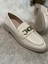 Günlük Kadın Loafer Makosen Klasik Alçak Topuklu Desenli Taban Zincirli Oval Burunlu Ayakkabı 150 1