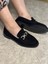 Günlük Kadın Loafer Makosen Klasik Alçak Topuklu Desenli Taban Zincirli Oval Burunlu Ayakkabı 150 3