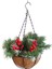 Yapay Noel Asılı Sepet, Dekore Edilmiş, Berry Salkımları, Noel Koleksiyonu Dekoru A (Yurt Dışından) 1