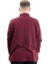 Büyük Beden Erkek Sweatshirt Polo Yaka Uzun Kol Waffle 23449 Bordo 4