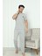 Flk 8101 Penye Erkek Süprem Yazlık Kısa Kollu Pijama Takımı 1