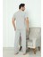 Flk 8101 Penye Erkek Süprem Yazlık Kısa Kollu Pijama Takımı 2
