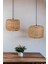 2'li Set Rattan Sarkıt Avize Lamba Dekoratif Aydınlatma Iskandinav Stil 25CM Ocean Point 3