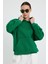 Açık Yeşil Hoodie, Oversize Hoodie, Kadın Hoodie, Kanguru Cepli Kapüşonlu 5