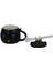 Kedi Tasarımlı Seramik Kapaklı Kaşıklı Sıcak Tutan Kupa Bardak Fincan Mug Motivasyon Termos 400 Ml. 5