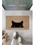 3D Baskı Özel Tasarım Kara Kedi Bej Kapı Paspası Dış Mekan Paspas 1