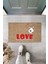 3D Baskı Özel Tasarım Kahverengi Kırmızı Love Yazılı Beyaz Köpek Kapı Paspası 1