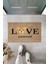 3D Baskı Özel Tasarım Kahve Renk Kapı Önü Paspası Love Yourself Ayıcık Desen Paspas 1
