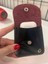 Ö Harfli Kare Model Bordo (Epi Baskılı ) & Siyah Hakiki Deri Mini Bozuk Para Cüzdanı Airpod 2